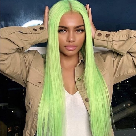 ♥️ 22” LIGHT GREEN STRAIGHT LACE FRONT WIG? *NWT main image 6